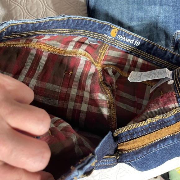 CARHARTT-Women's Flannel Lined Straight Leg Relaxed Fit Jean - Picture 4 of 5